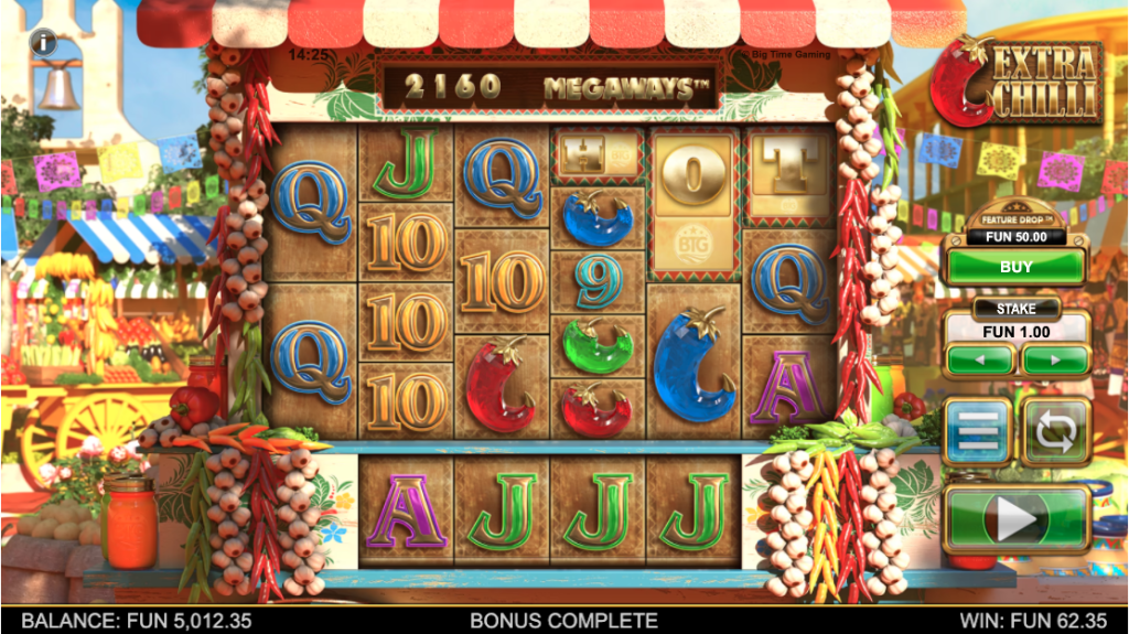 Extra Chilli slot by Big Time Gaming bonus trigger