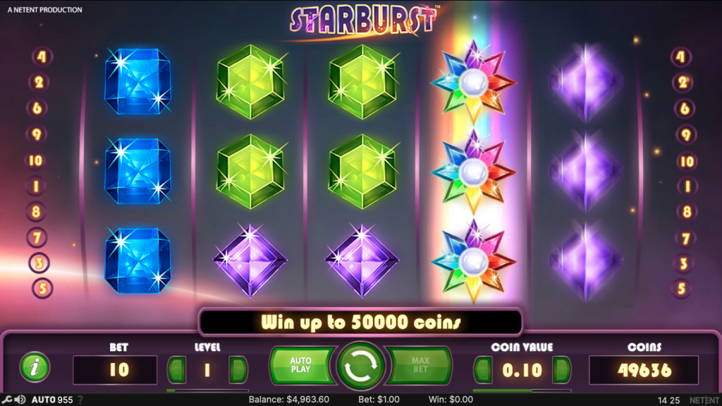 Starburst slot by NetEnt respin feature