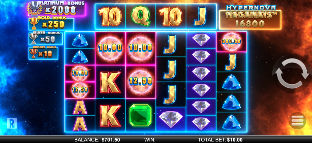 Hypernova Megaways Jackpot Respins bonus trigger