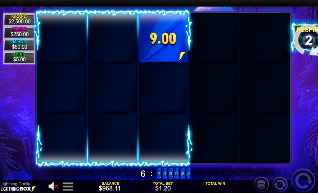 Lightning Gorilla by Lightning Box Lightning Respin bonus in progress