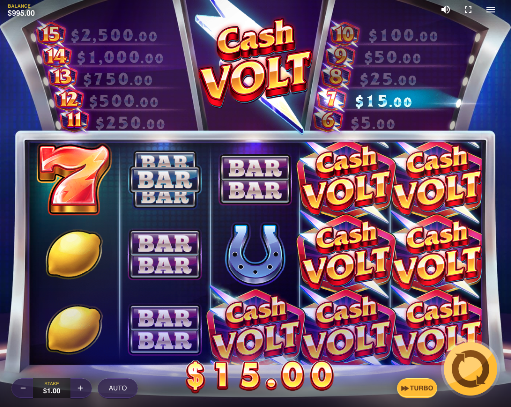 Cash Volt by Red Tiger seven Cash Volt symbols