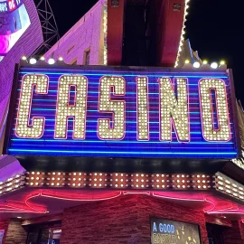 Casino sign outside Golden Gate on Fremont Street