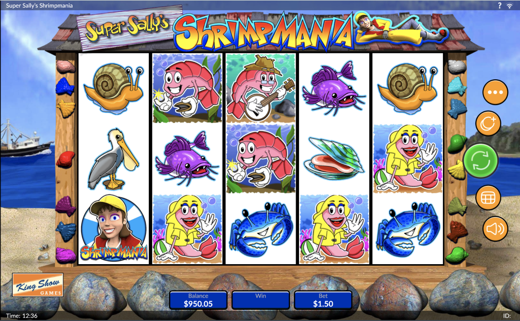 Super Sally's Shrimpmania base game reel set