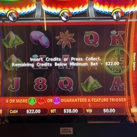 Insert credits message on a slot machine