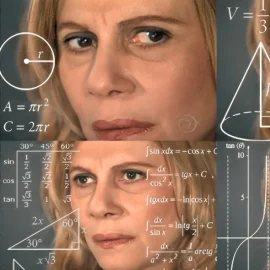 Confused lady attempts math