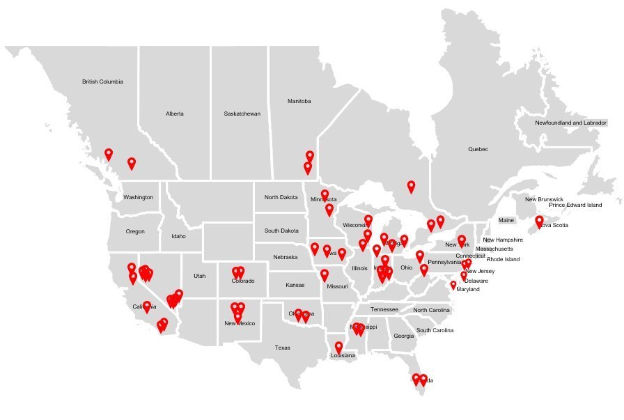 IGT North America test bank locations