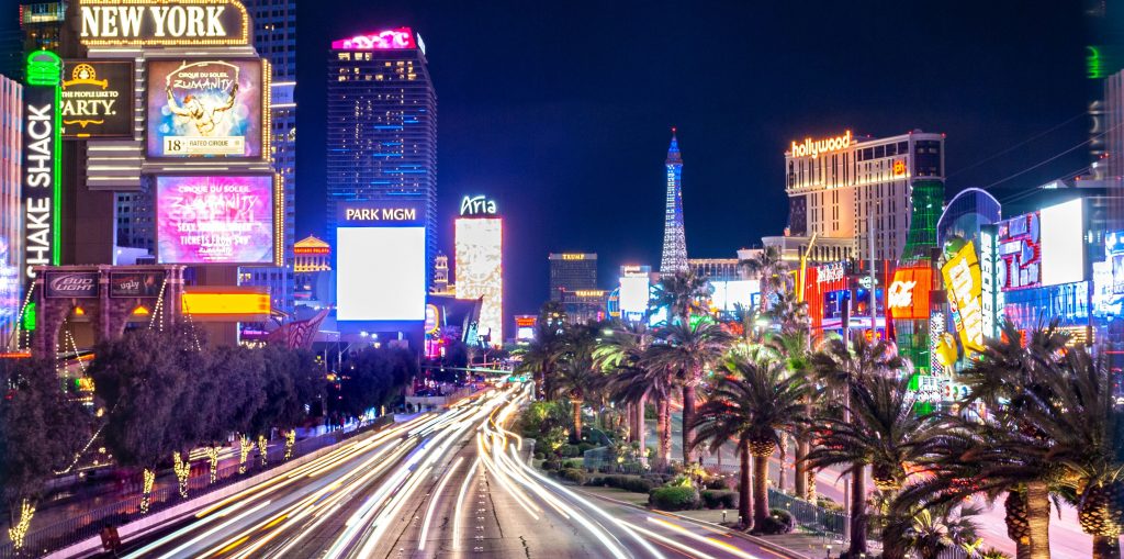 Las Vegas strip at night