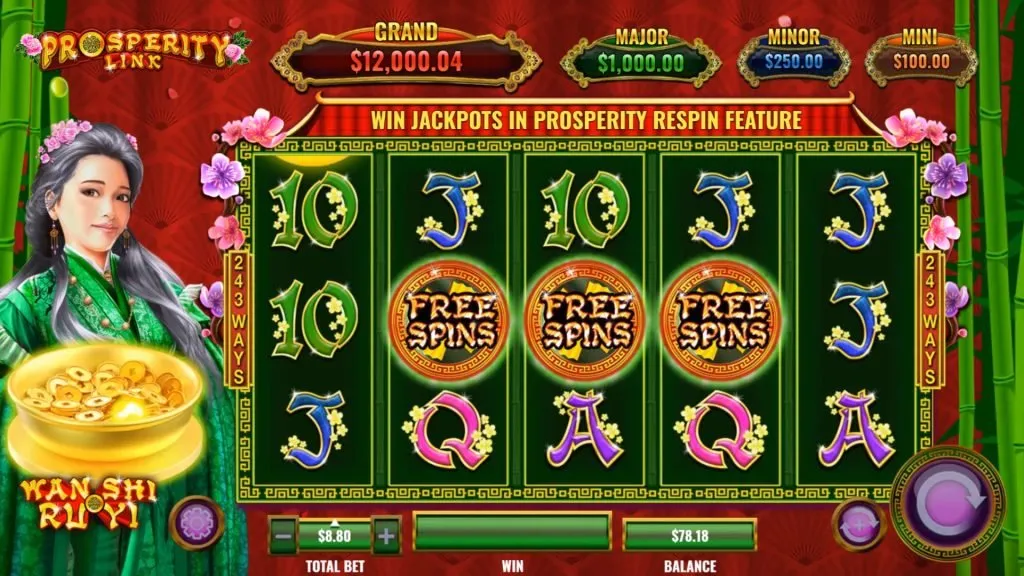Prosperity Link Wan Shi Ru Yi Free Spins Bonus triggered