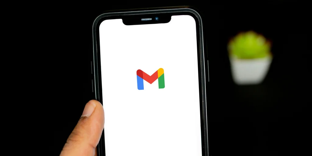 Opening email on a phone