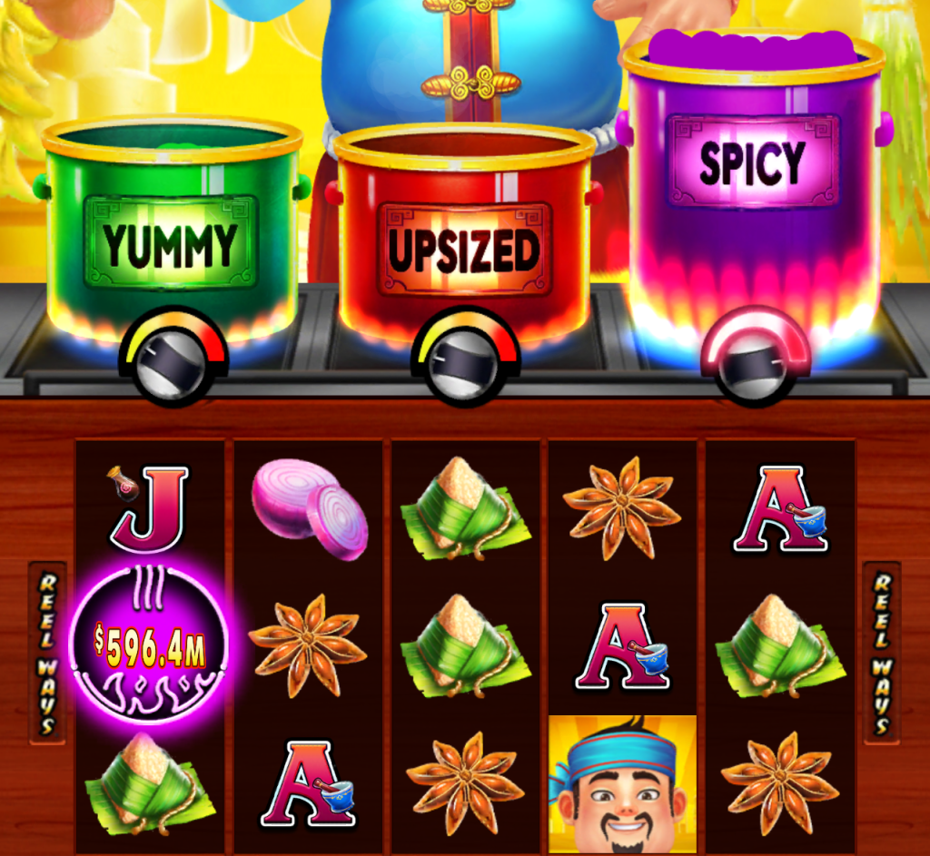 Big Hot Flaming Pots Tasty Treasure spicy bonus triggered
