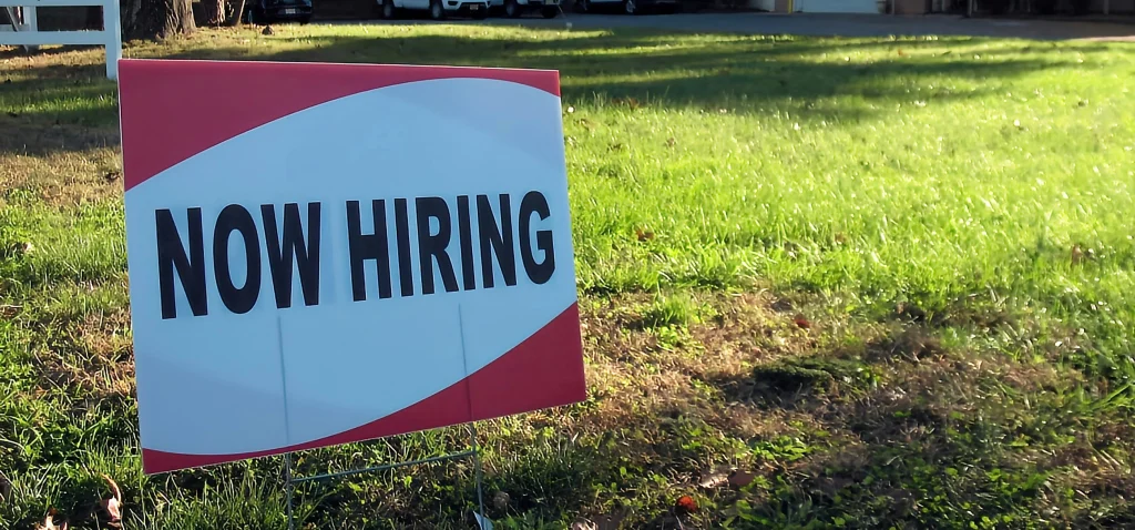 Now Hiring sign