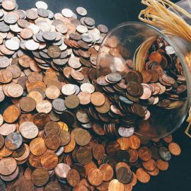 change coming out of a jar