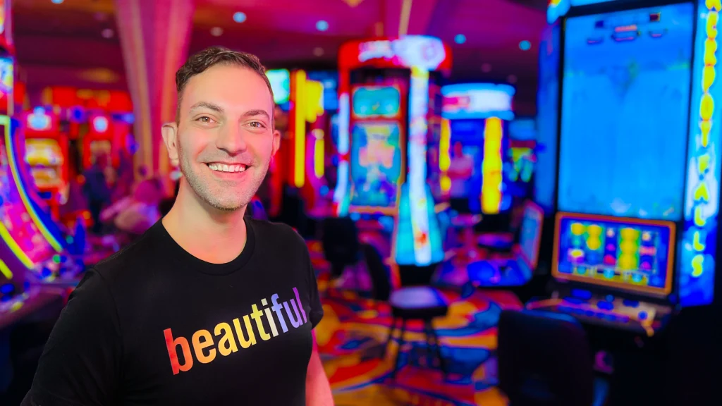 Brian Christopher in Beautiful shirt at the casino