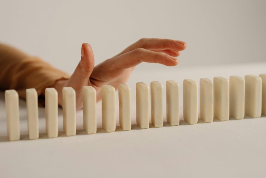 Dominos lined up
