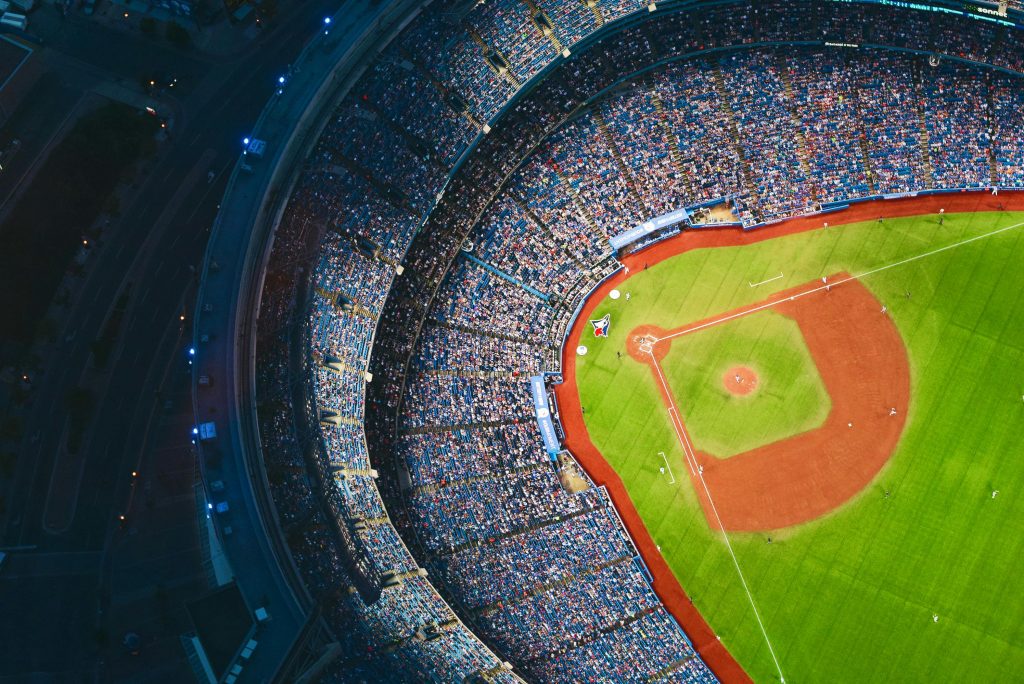overhead view of baseball stadium