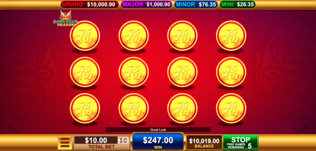 1000 Year Dragon jackpot feature