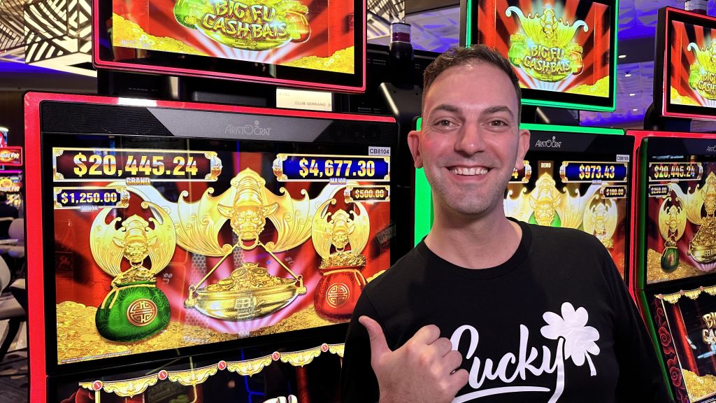 Brian next to slot machine