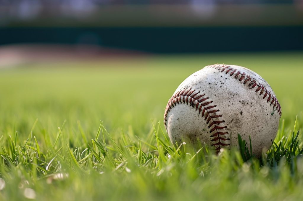 baseball on grass