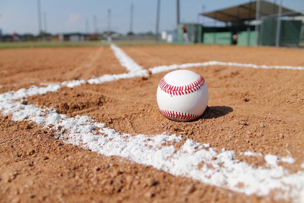 Baseball on field