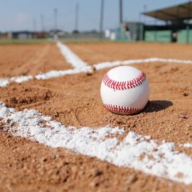 Baseball on field