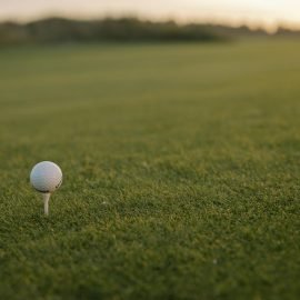 Golf ball on golf course