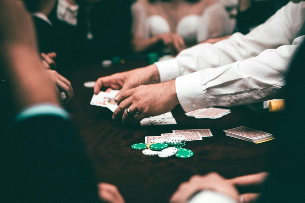 dealer shuffling cards