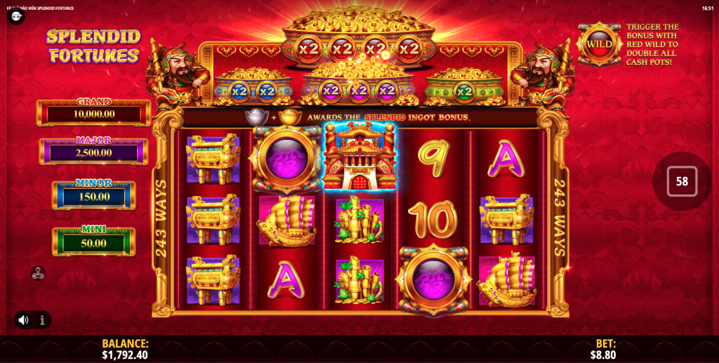 Splendid Fortunes Golden Pots Bonus Triggered