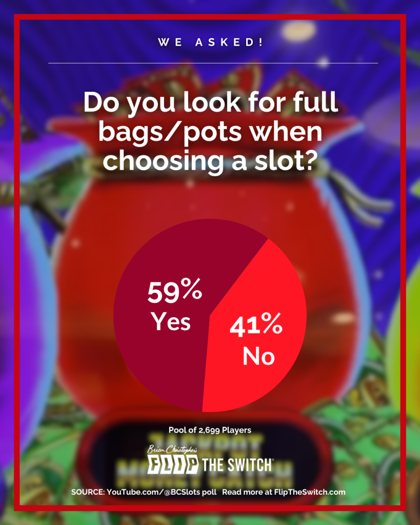 Do you look for full bags/pots when choosing a slot?