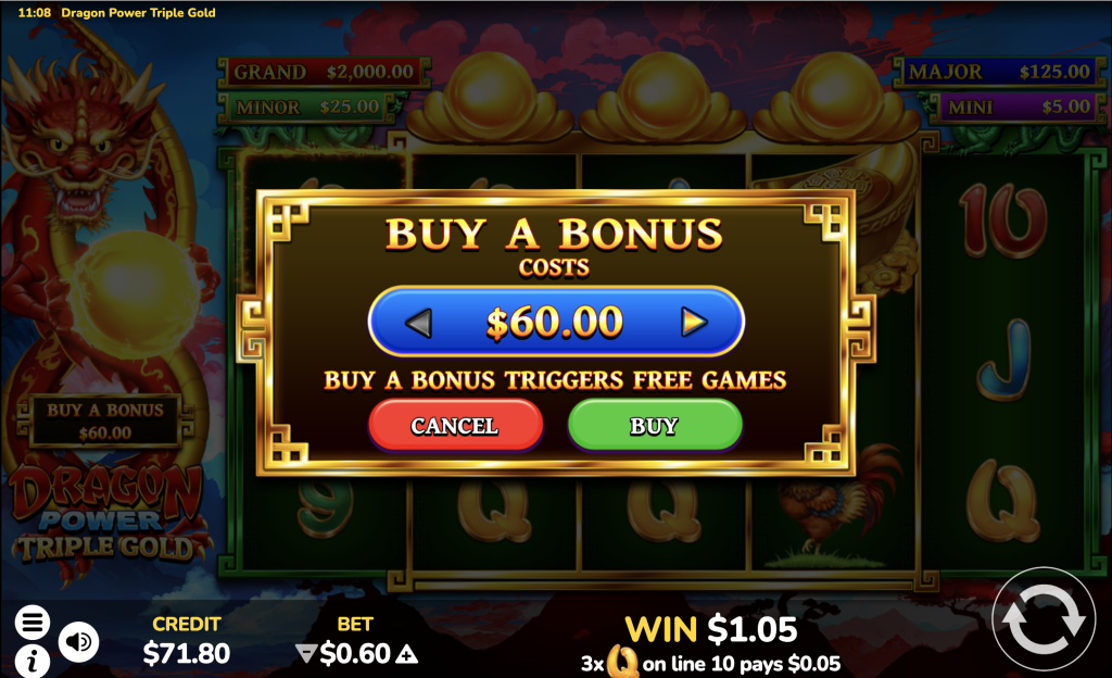 Dragon Power Triple Gold Buy a Bonus