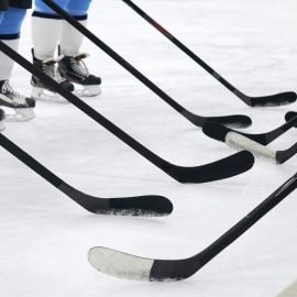 hockey players lined up