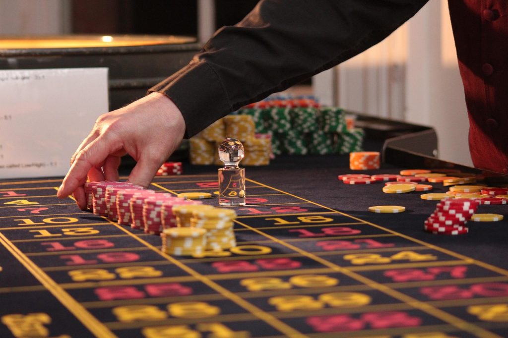 Dealer at roulette table 