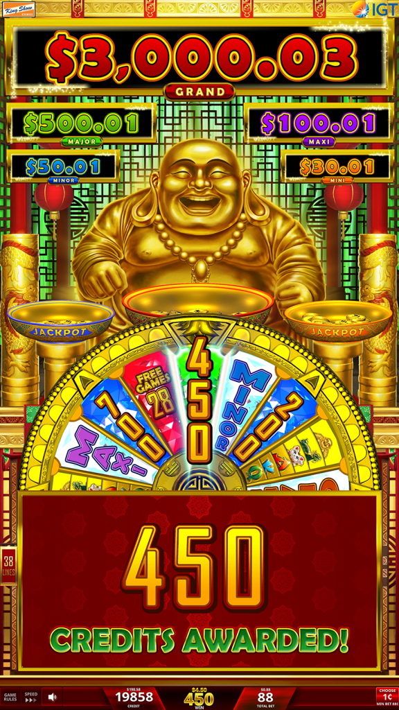 Grand Buddha Link Bonus Wheel Credits Win