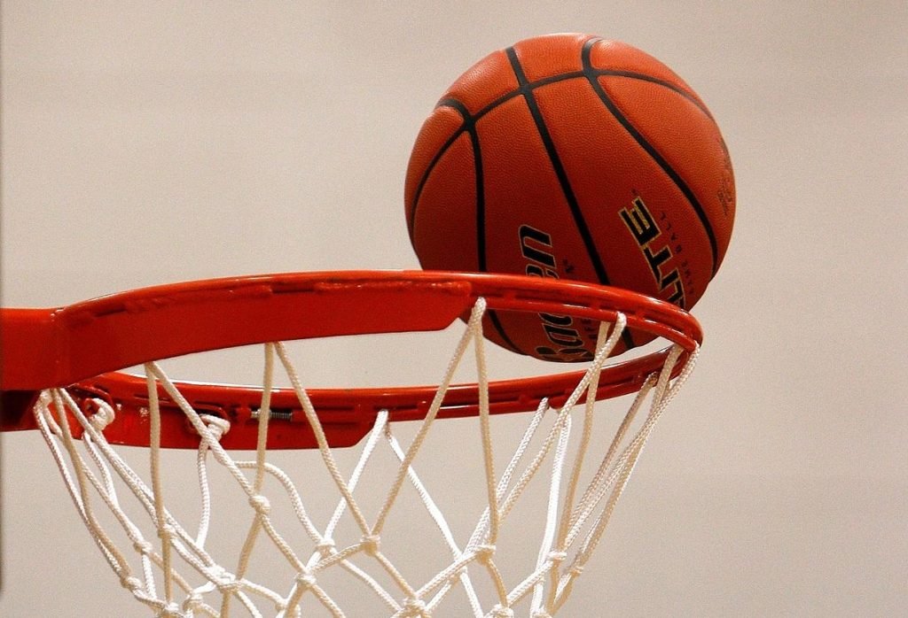 Basketball on rim
