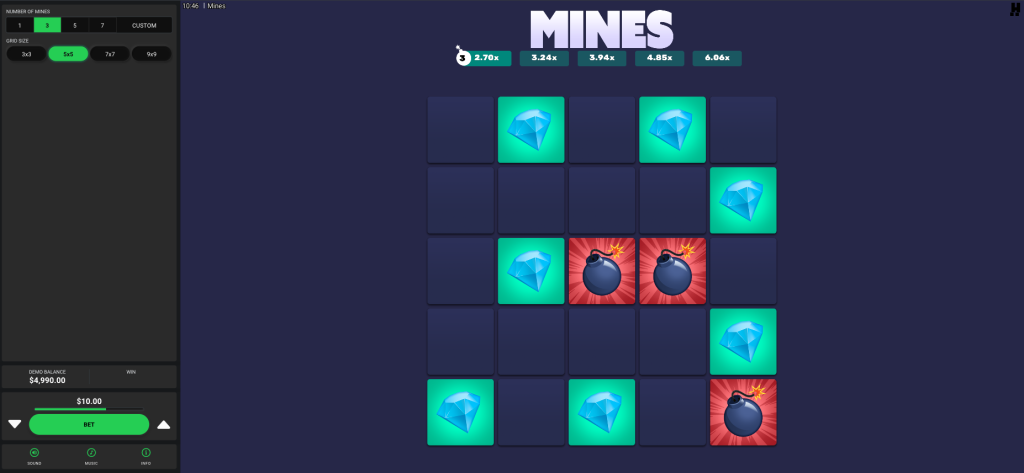 Mines Dare2Win Game Over