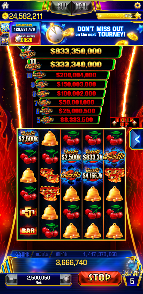 Quick Hit Link Fire Reels Up Bonus