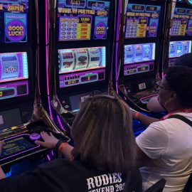 Players at slot tournament