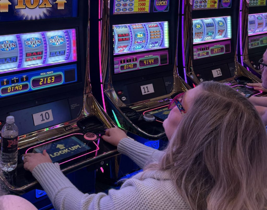 Player at slot tournament