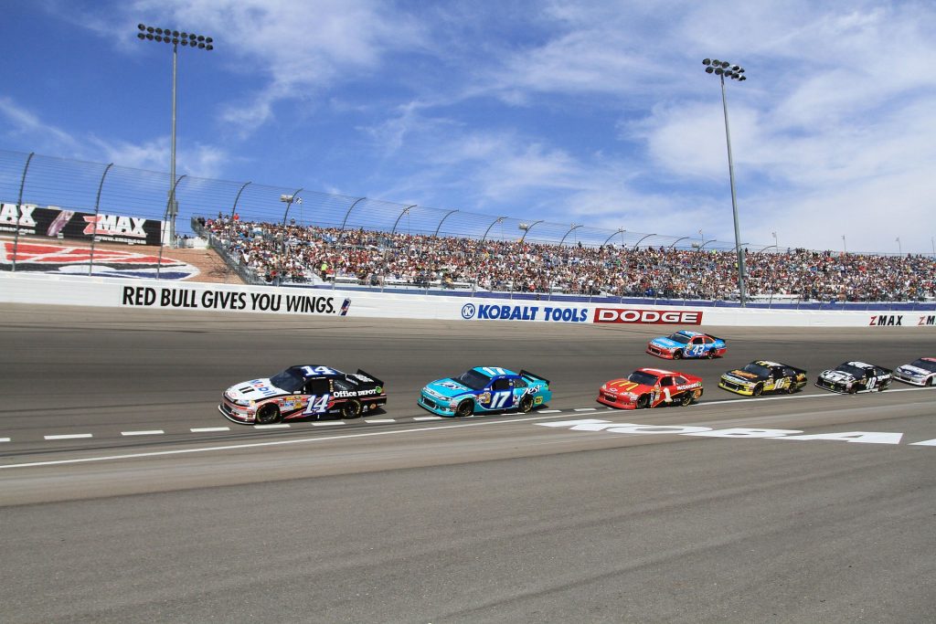 cars on race track