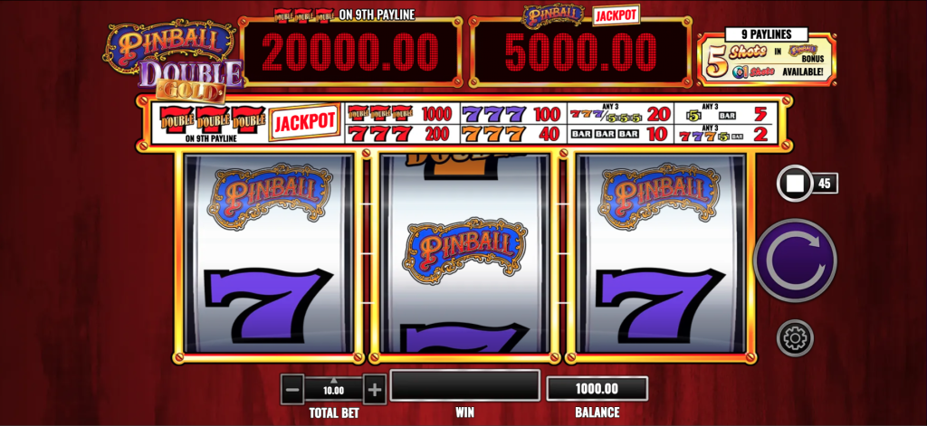 Pinball Double Gold Bonus Triggered