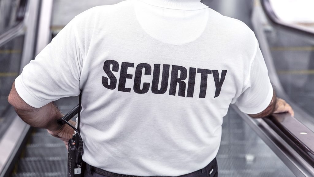 Back of a security guard
