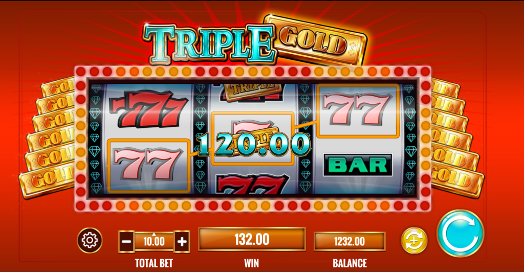 Triple Gold One Bar Seven Payout