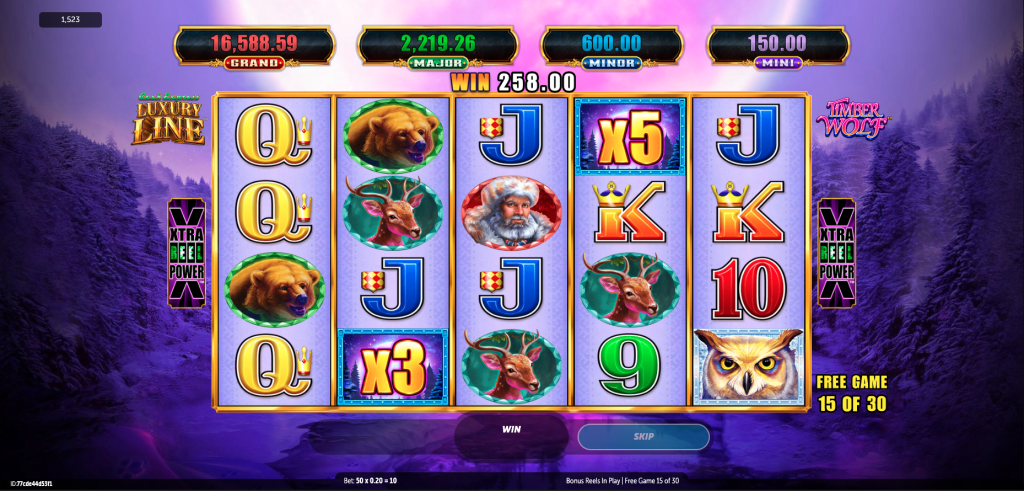Cash Express Luxury Line Timber Wolf Free Games Multipliers