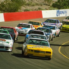 Race cars on race track