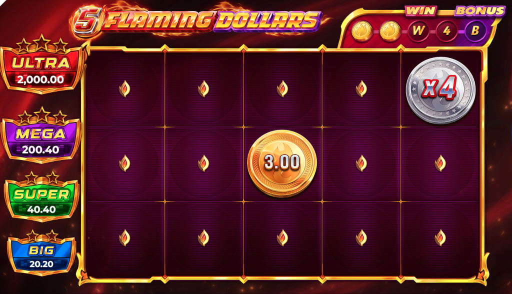 5 Flaming Dollars Slot Machine Base Game Reel Set