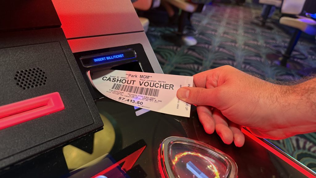Inserting voucher into slot
