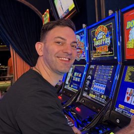 Brian playing video poker