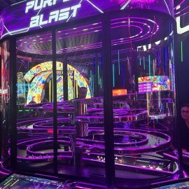 Marble Run as showcased at the Interblock booth at Global Gaming Expo 2025.