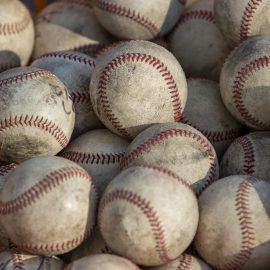 Pile of baseballs