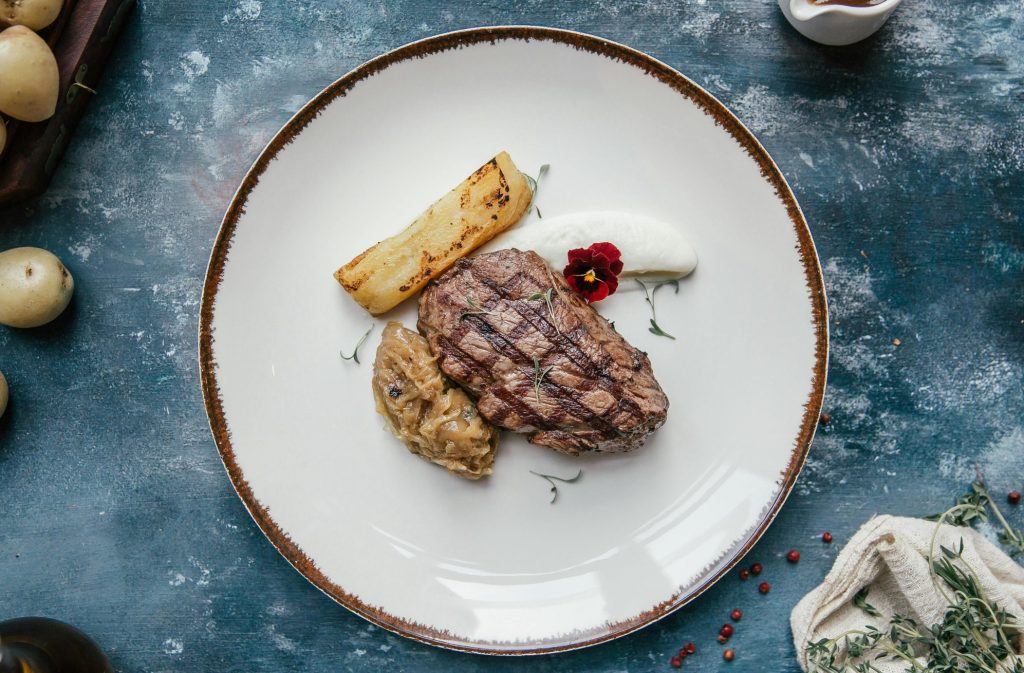 Steak on plate
