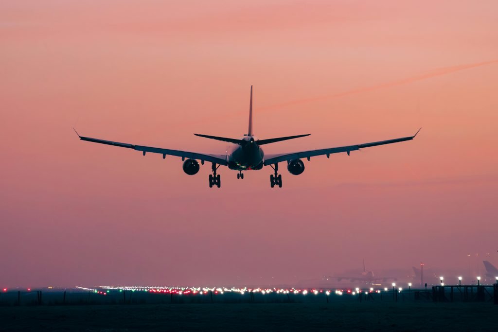 Airplane in sky